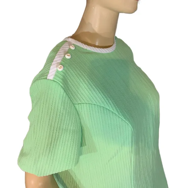 Vintage Holly Hill 1960'S Green Shift Dress (Appx Large) - Image 5