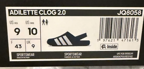 Adidas Adilette Clog 2.0 Sandals Mens Size 9 - Image 4