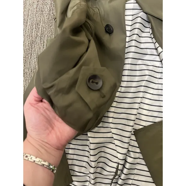 Womens Limited Brand OBR Olive Trench Coat XS EUC - Image 5