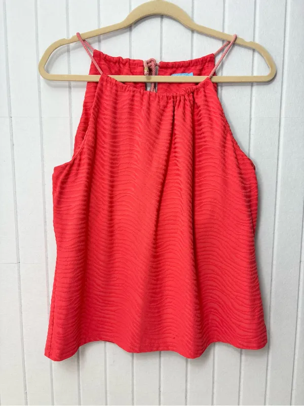 J. McLaughlin‎ Red Textured Spaghetti Strap Camisole Size XL - Image 4