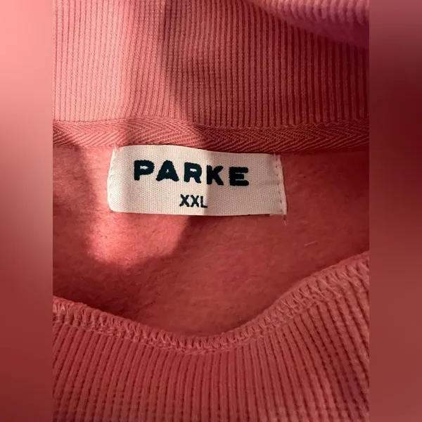 NWT Parke 2026 Valentine’s Day Jean Heart Varsity Mockneck Sweatshirt Size XXL - Image 7