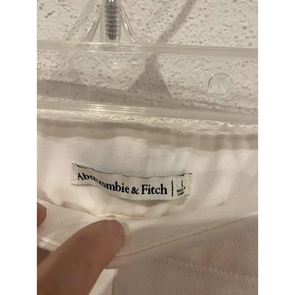 Abercrombie & Fitch Skirt Womens Large White Twill Mini Pockets Casual Chic - Image 2