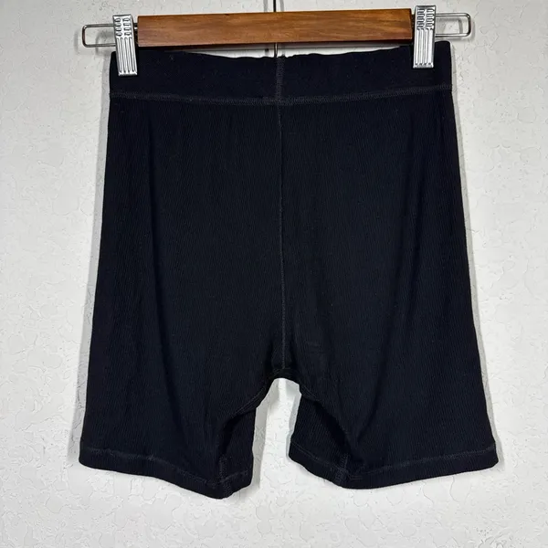 Skims Cotton Collection Ribbed Cotton Blend Jersey Boxer Shorts Sz Small - Image 4