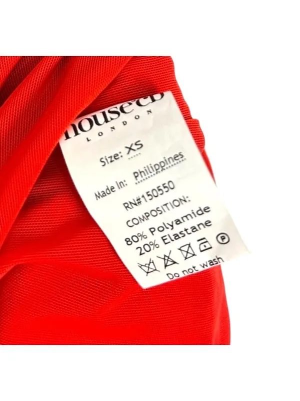 House Of CB Valentina Bodycon One Shoulder Glam Midi Dress Red Size XS NWOT - Image 10