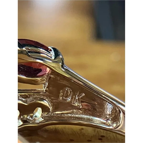 Natural Red Garnet Sterling Silver Ring Size 6.75 - Image 6