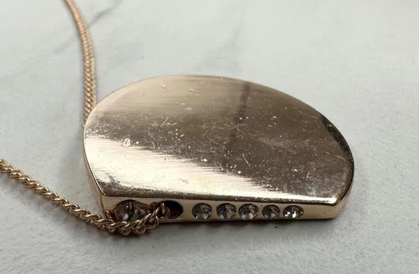 Chico's Rose Gold Tone Chain Link Rhinestone Pendant Necklace ✨ - Image 2