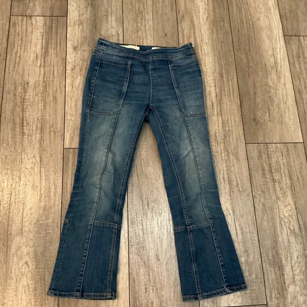 Pilcro Flare Leg Jeans Patchwork Pockets High‎ Rise Denim Size 26 - Image 8