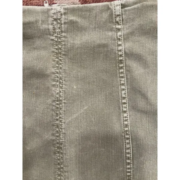 Free People Modern Femme Olive Green Denim Mini Skirt Size 0 Y2K - Image 2