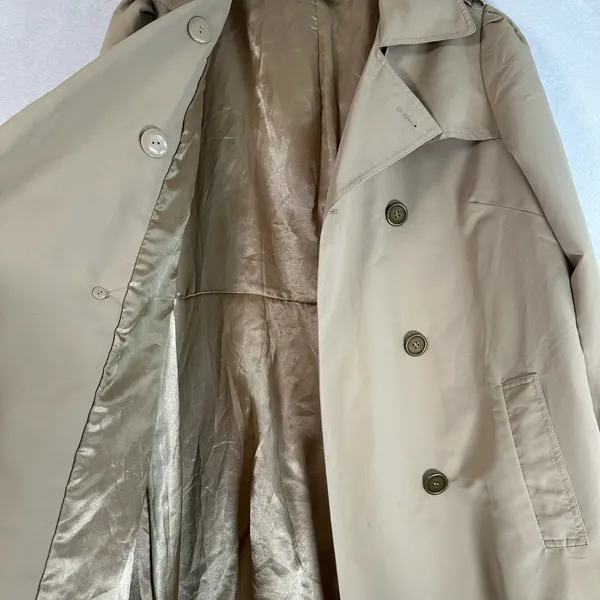 RZ Rachel Zoe Tan Khaki Double Breasted Trench Coat Jacket Womens XL Lined - Image 6