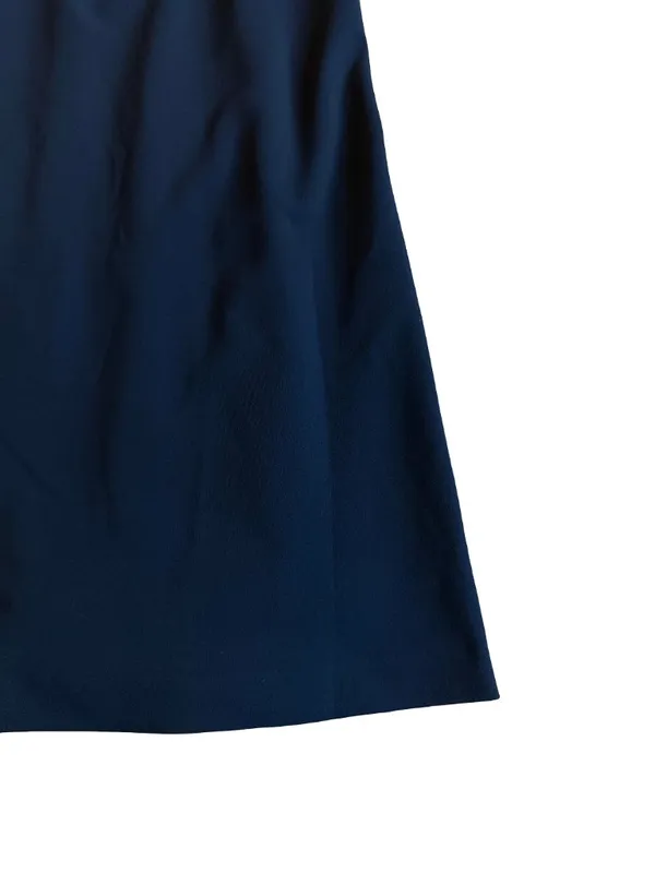 BHLDN Navy Halter Crisscross Back Pleated Maxi Dress Gown Evening Size 4 Women's - Image 2