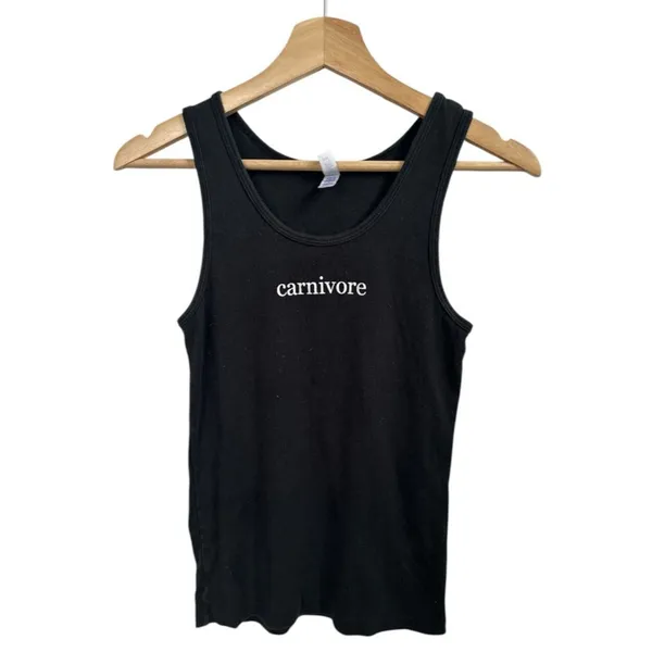 Carnivore Black Graphic Tank Top Large Sleeveless Cotton farm girl festival - Image 3