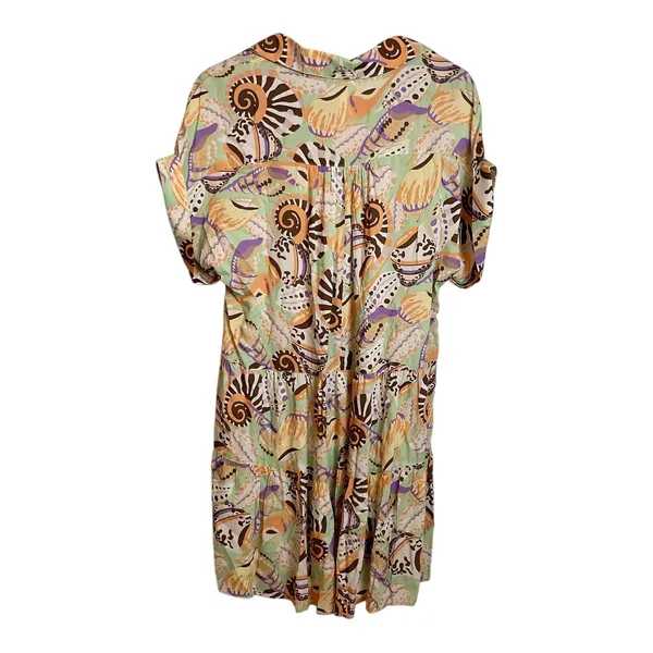 Uncle Frank Unique Print Collared Short Sleeve Tiered Mini Dress. ‎ S /M - Image 5