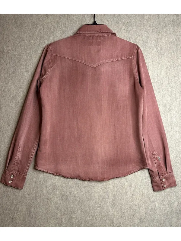 KIMES RANCH Pearl Snap Pink Tencel Western Long Sleeve Shirt Women’s Small - Image 5