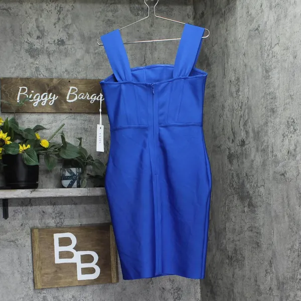 Siena Womens Square-Neck Sleeveless Dress SASR1056 Sapphire Blue 8 - Image 2