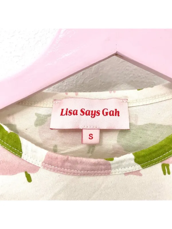 Lisa Says Gah Counting Sheep Pajama Lettuce Trim Long Sleeve Top S Euphoria - Image 4