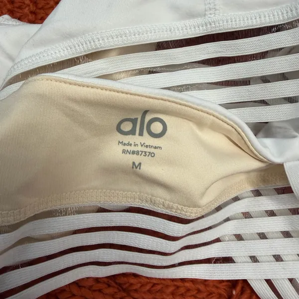 ALO Yoga White Strappy Sports Bra - Image 3
