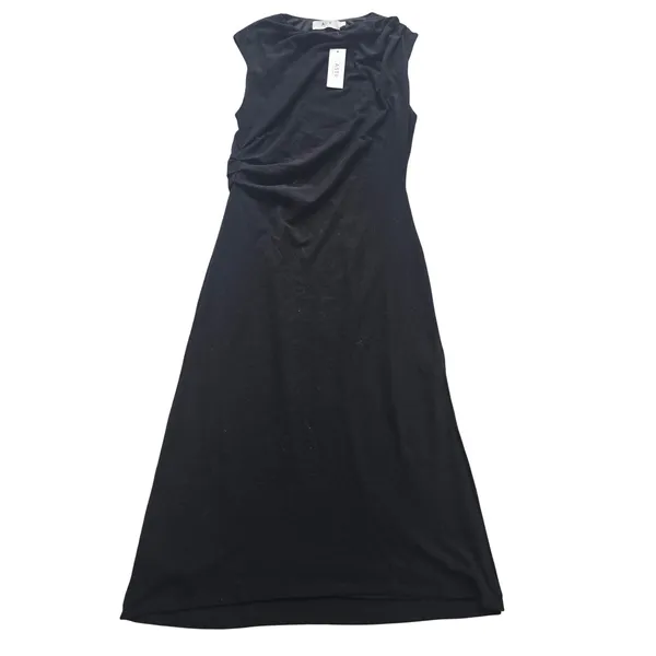 ASTR The Label NWT -747 Drape Sleeveless Midi Dress‎ Black Ruched Womens Large - Image 3