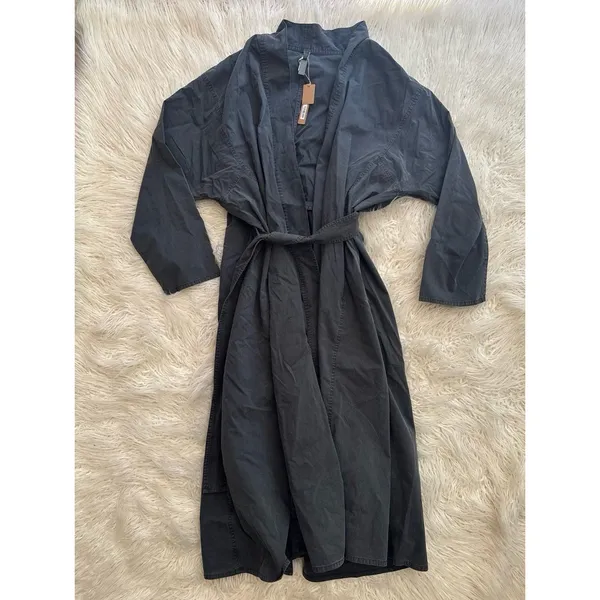 Skims Woven Lounge Long Robe Ash Size Small - Image 3