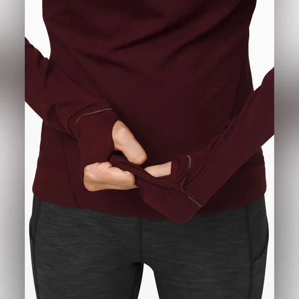LULULEMON Outrun the Elements 1/2 Zip Long Sleeve Running Top in Garnet Size 4 - Image 7
