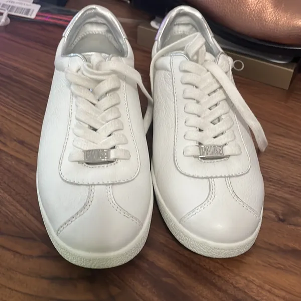 Paige Amy White Leather Sneakers Minimalist Quiet‎ Luxury - Image 3