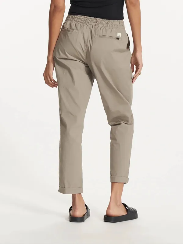 Vuori Women’s Organic Cotton Vintage Ripstop Ankle Pants Drawstrings in Gravel L - Image 2