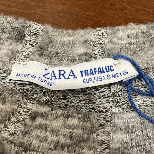 Zara Gray Striped Very Soft Tee Shirt - Image 2