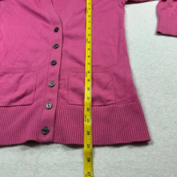 Abercrombie & Fitch Women’s Pink Button Front Cardigan Sweater Size M Logo - Image 6