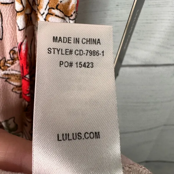 Lulus Floral Wrap Dress Best In Bloom Blush Tassel Sleeveless V-Neck Mini M NEW - Image 10
