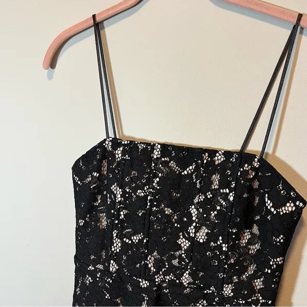 Lulu's‎ Black Floral Lace Mini Dress Keep It Social XS - Image 3