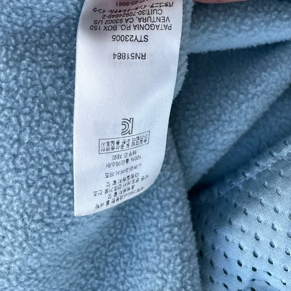 Patagonia Classic Synchill Marsupial Light Blue Pullover Women’s Sweater Sz L - Image 12