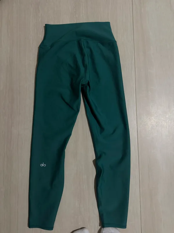 Alo Yoga Emerald Green Leggings High-Waisted 7/8 - Image 3