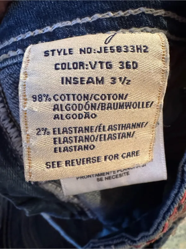 Miss Me Y2K Distressed Denim Shorts Size 30- Embroidered Waistband- EUC Vintage - Image 6