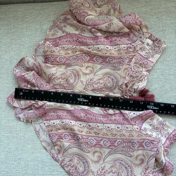 H&M Skort Shorts Size Small Pink Paisley Flowy Tassel Bohemian Fairy Dreamy - Image 8