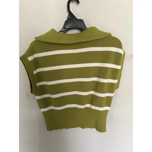 Marc New York Striped Quarter Zip Sweater Vest Size XS Chic Preppy Career - Image 2