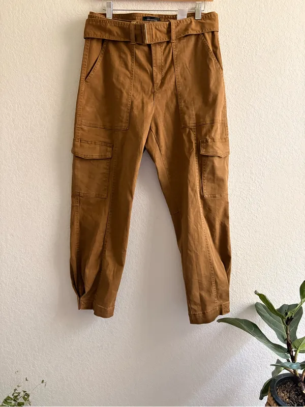 Banana Republic Cargo Tapered Utility Pants Iced Latte Size 6 - Image 2