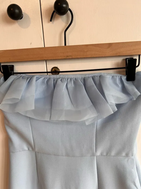 French Connection Whisper Organza Strapless Dress Blue US 2 NWT - Image 6