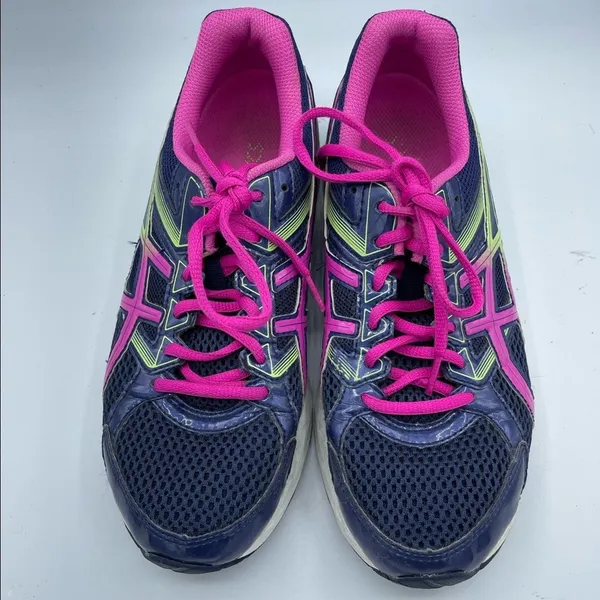 ASICS Gel Contend 3 Blue & Pink Running Shoes Sneakers Womens 8 Bright Colorful - Image 5
