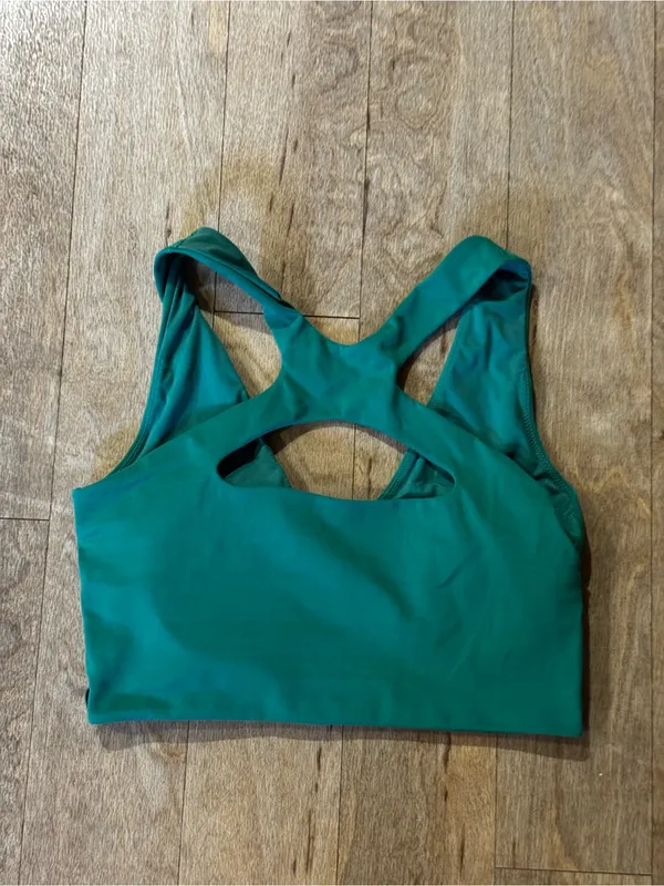 Lululemon Bend This Scoop and Cross Bra Light Support A-C Cups Storm Teal Sz S - Image 6