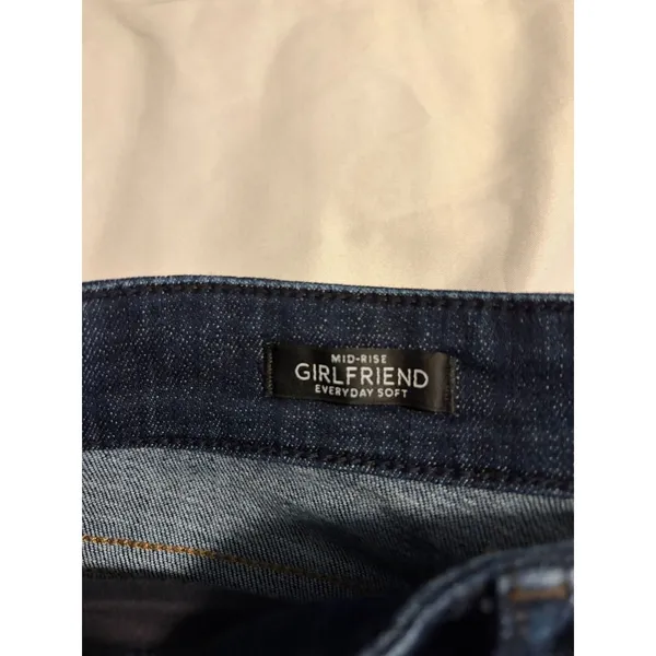 White House Black Market Girlfriend Jeans Dark‎ Wash Gold Lace Side Stripe 10 - Image 4