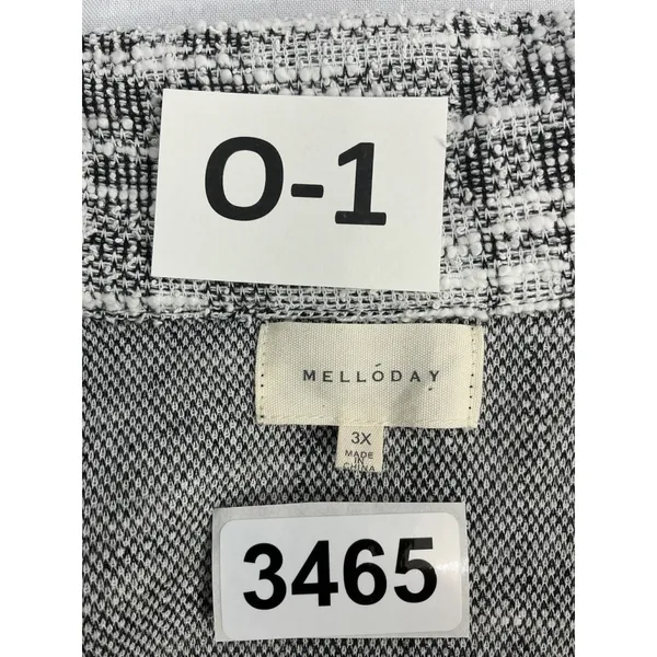 Womans Mellowday Size 3X White Black Open Front Cardigan Coat - Image 3
