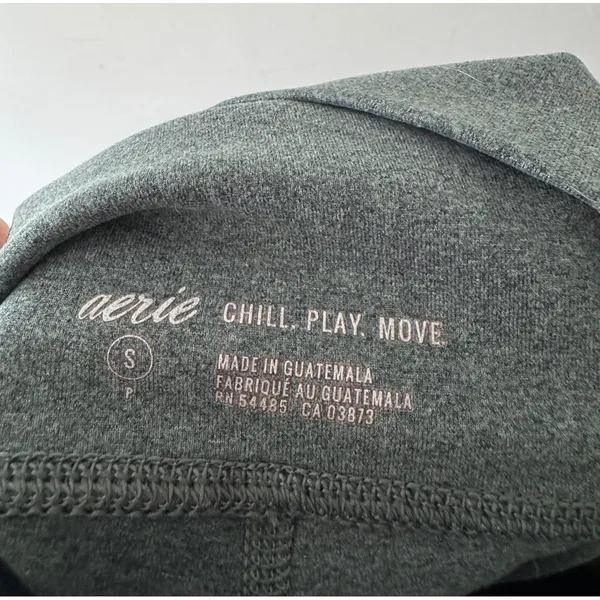 Aerie Chill Play Move‎ Biker Yoga Shorts Heather Green - Image 5