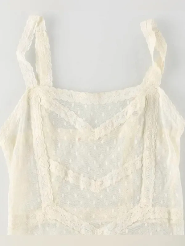 Free People Point D’Esprite Swiss Dot Slip Maxi Lace Dress Boho Romantic Western - Image 5