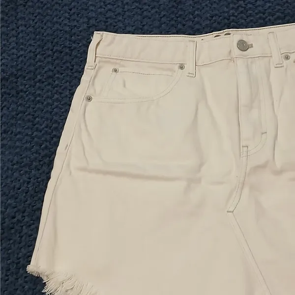 We The Free Bailey Denim Jeans Cut Off Skirt Sz 28 Ivory Western Coastal Cowgirl - Image 5