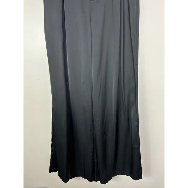 Dissh Rue Black Satin High Waist Wide Trouser Pant 4 - Image 7