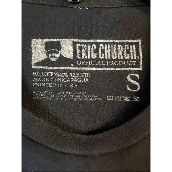 Eric Church Black T Shirt Size Small (3754) - Image 2