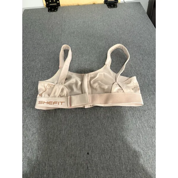 SHEFIT Flex Sports Bra 1Luxe Peach Marble Medium Impact Zip Front Adjustable - Image 3