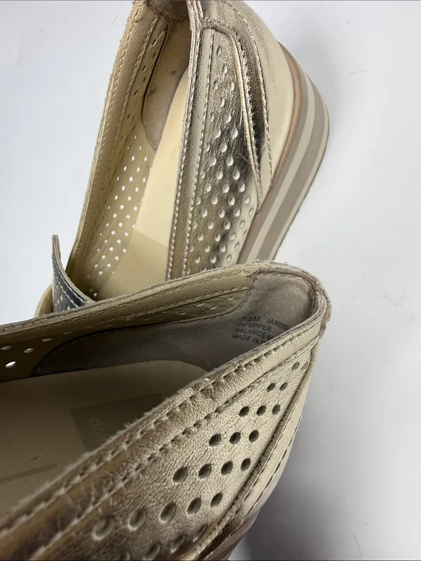 Dolce Vita Janine Chunky Platform Sole Slip-On Shoe Metallic Gold S-595 Sz 7.5 - Image 9