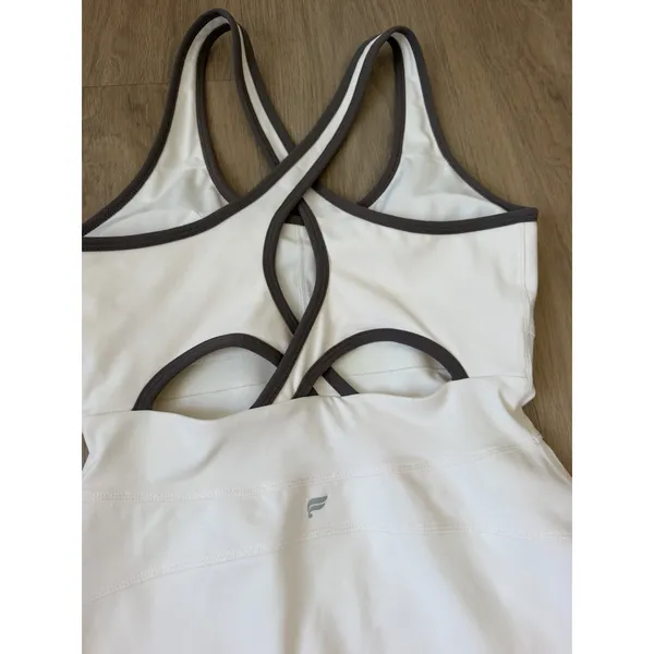 Fabletics Women's Define Performance Classic Mini Dress Bone Small NWT Brown - Image 9