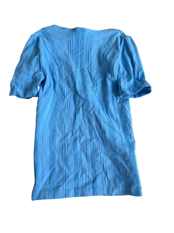 WOLFORD Blue Scoopneck Short Sleeve Base Top Size Small - Image 3