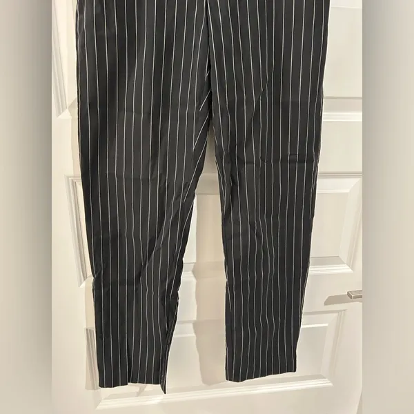 Lauren Ralph Lauren Pinstripe Pants Black White Size 10 - Image 3